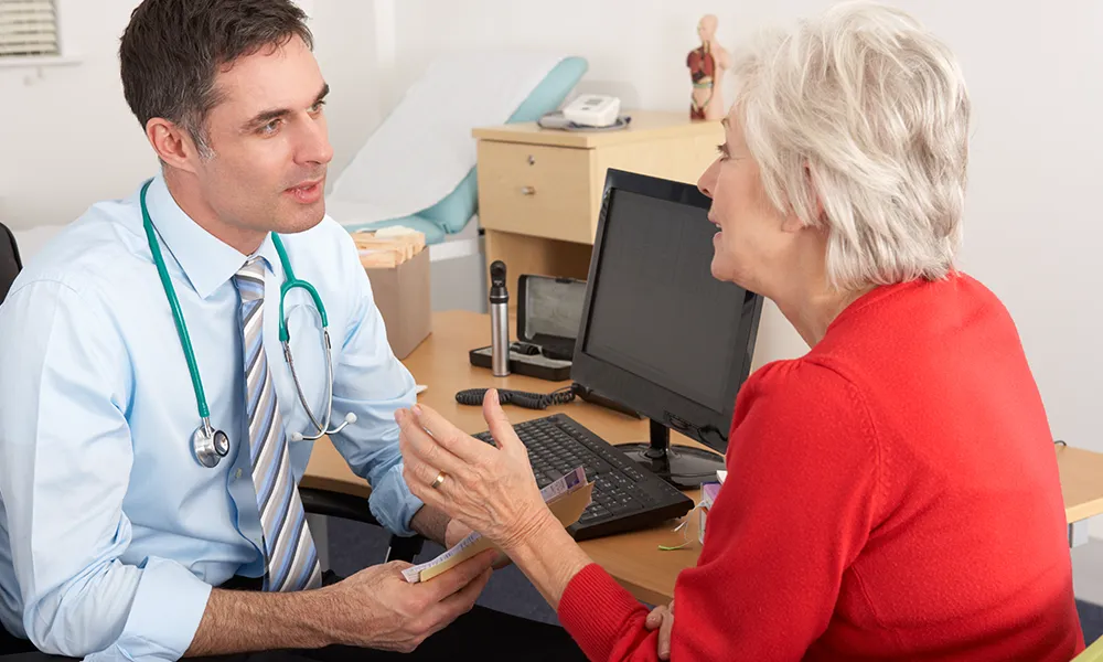 Elderly lady at a doctors appointment