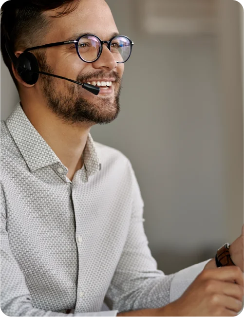 Man in a GP surgery using Think Healthcare