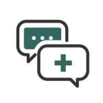 Think Healthcare SMS and chat icon